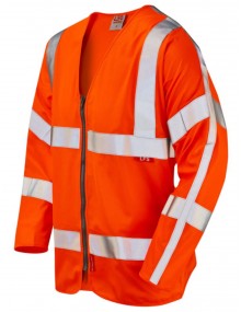 Leo Merton LFS Zipped Sleeved Waistcoat Orange High Visibility
